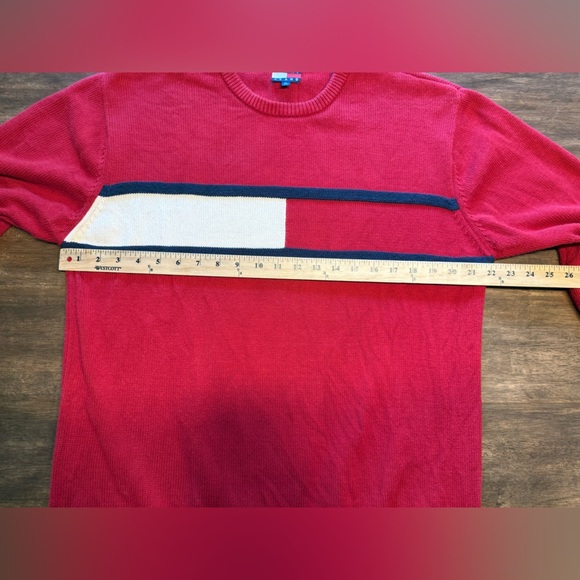 Tommy Hilfiger Knit Pullover Sweater Mens SZ L Long Sleeve Crew Neck Preppy Fall - Picture 7 of 7